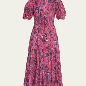 NWT Ulla Johnson 💝 Thelma Tiered Puff-Sleeve Midi Dress